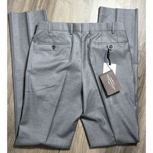 Hiltl Dress Pants  DiBiella 100% Wool Gray Slacks NWT Mens Size 33/38 Super 100s